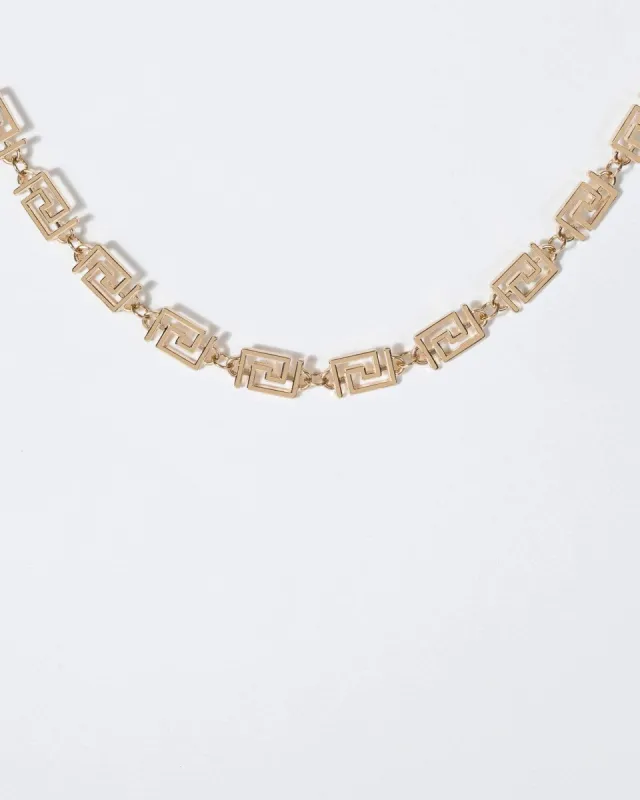 Gold Cut Out Detail Linked Necklace sold by Collete Hayman