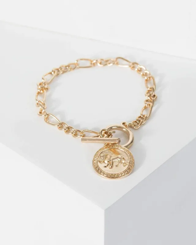 Gold Linked Chain Pendant Bracelet sold by Collete Hayman