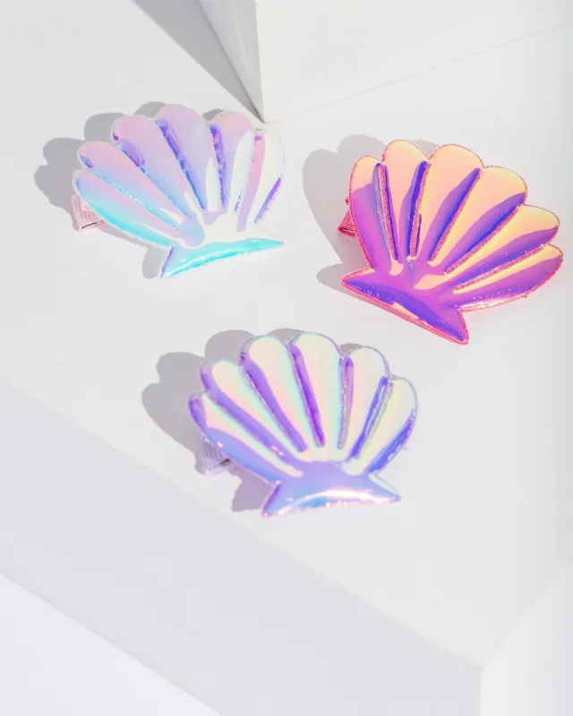 Multi Colour Metallic Look Shell Hair Slide Pack sold by Collete Hayman