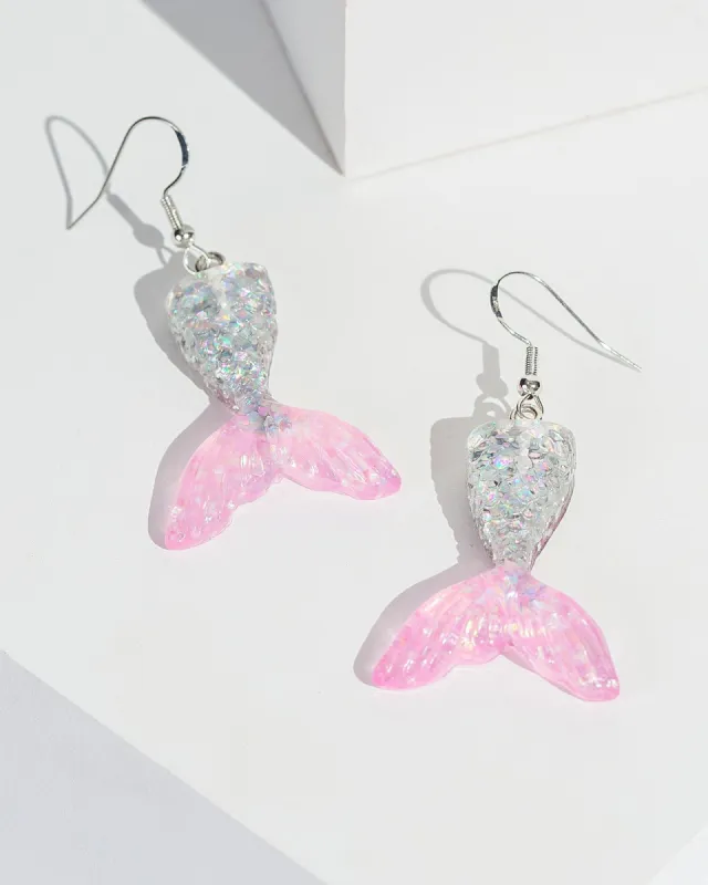 Multi Colour Glitter Mermaid Tail Earrings sold by Collete Hayman