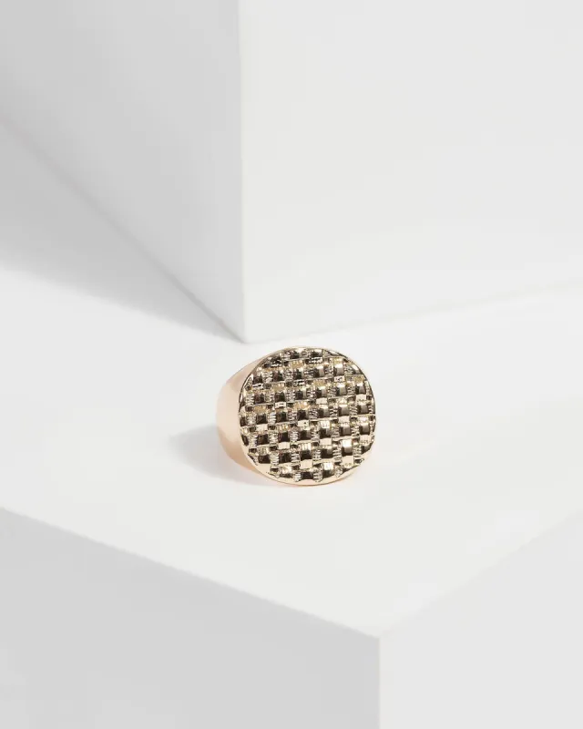 Gold Embossed Signet Ring sold by Collete Hayman