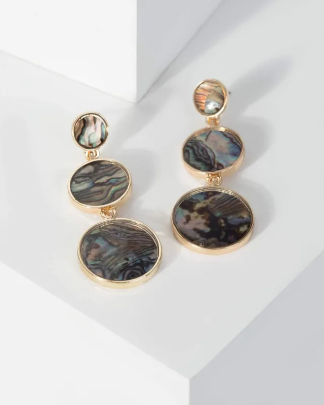Gold Multi Circle Drop Earrings sold by Collete Hayman