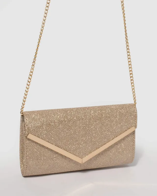 Gold Cindy Evening Clutch Bag sold by Collete Hayman