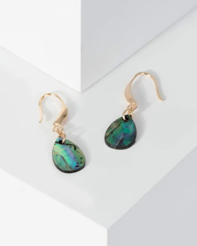 Gold Fish Hook Teardrop Charm Earrings sold by Collete Hayman