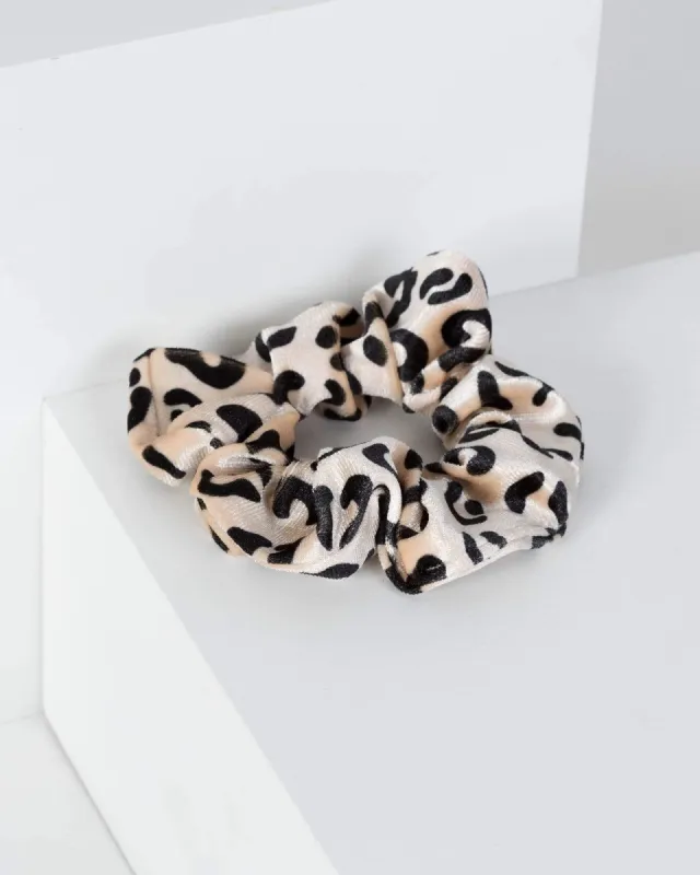 Nude Velvet Metallic Print Scrunchie sold by Collete Hayman