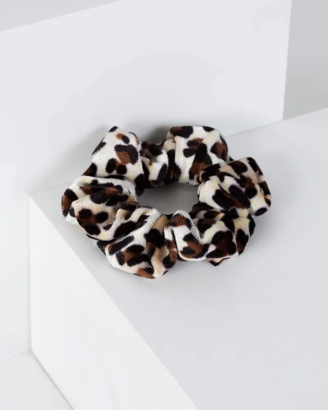 Multi Colour Velvet Metallic Print Scrunchie sold by Collete Hayman