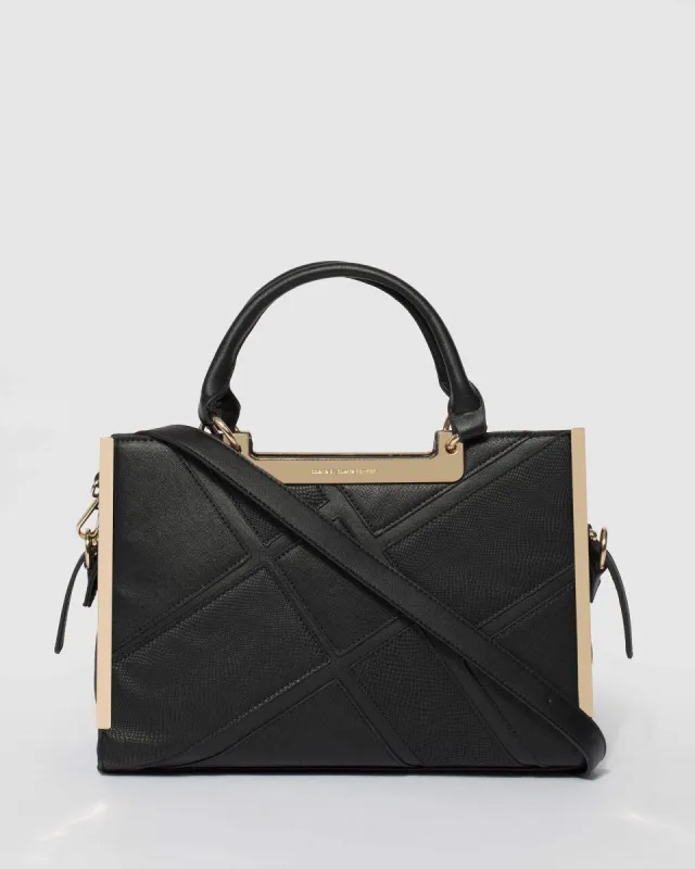 Black Larissa Panel Tote Bag sold by Collete Hayman