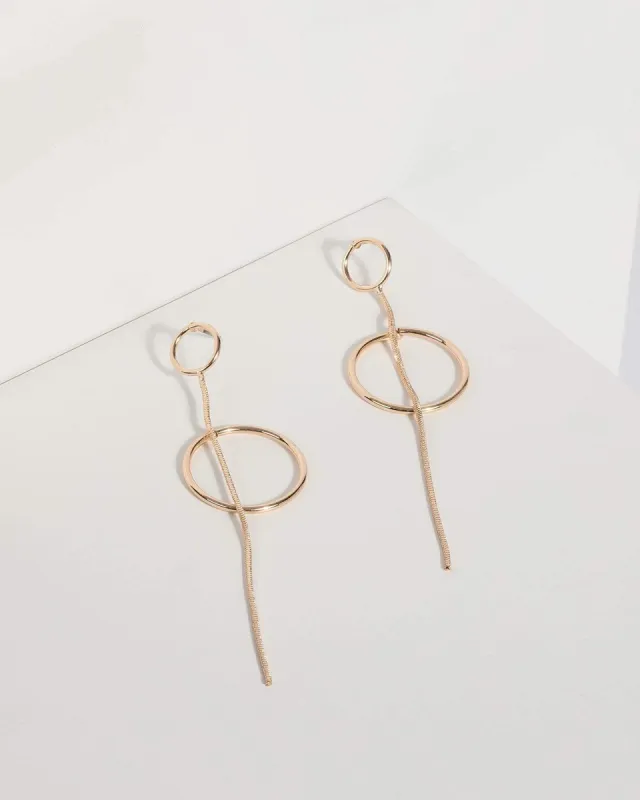 Gold Chain and Hoop Drop Earrings sold by Collete Hayman