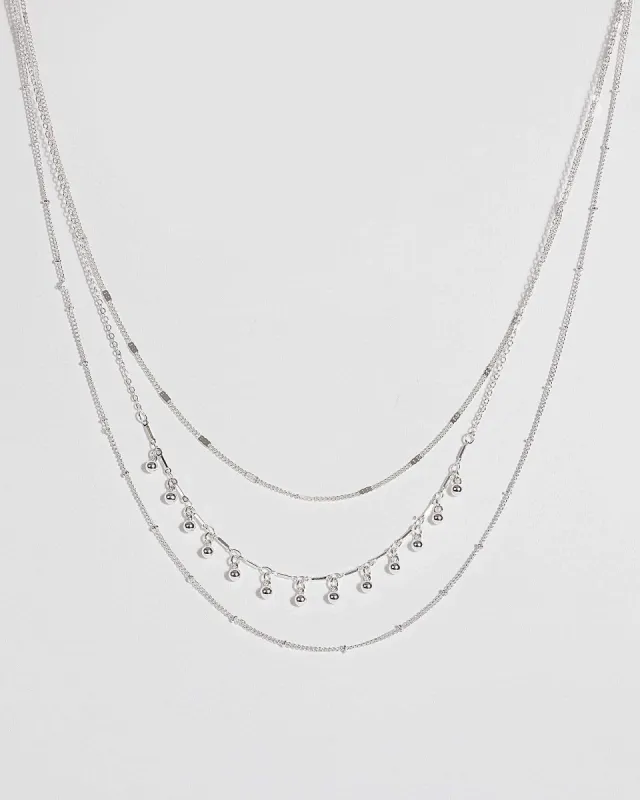 Silver Beaded Layered Necklace sold by Collete Hayman