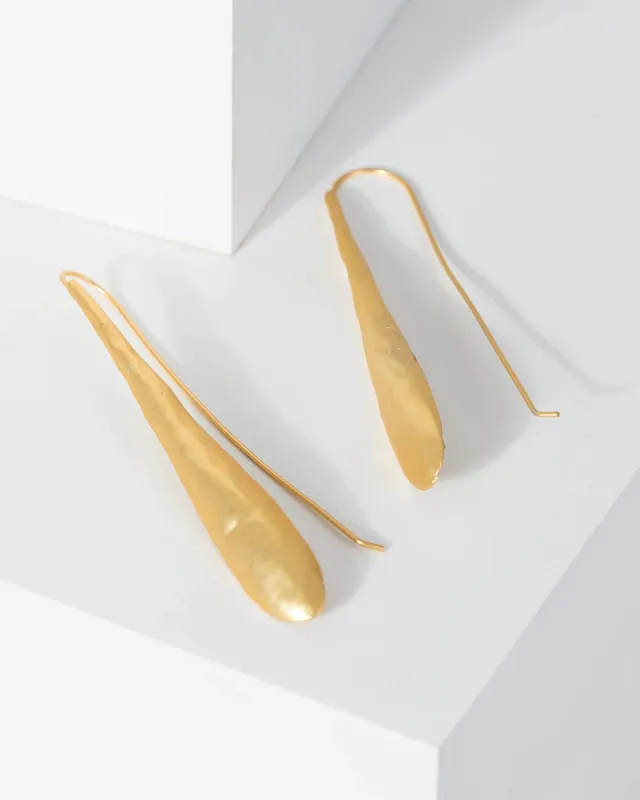 Gold Solid Teardrop Drop Earrings made by Collete Hayman