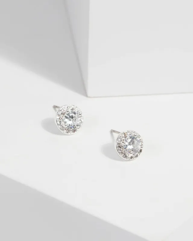 Cubic Zirconia Round Stud Earrings sold by Collete Hayman