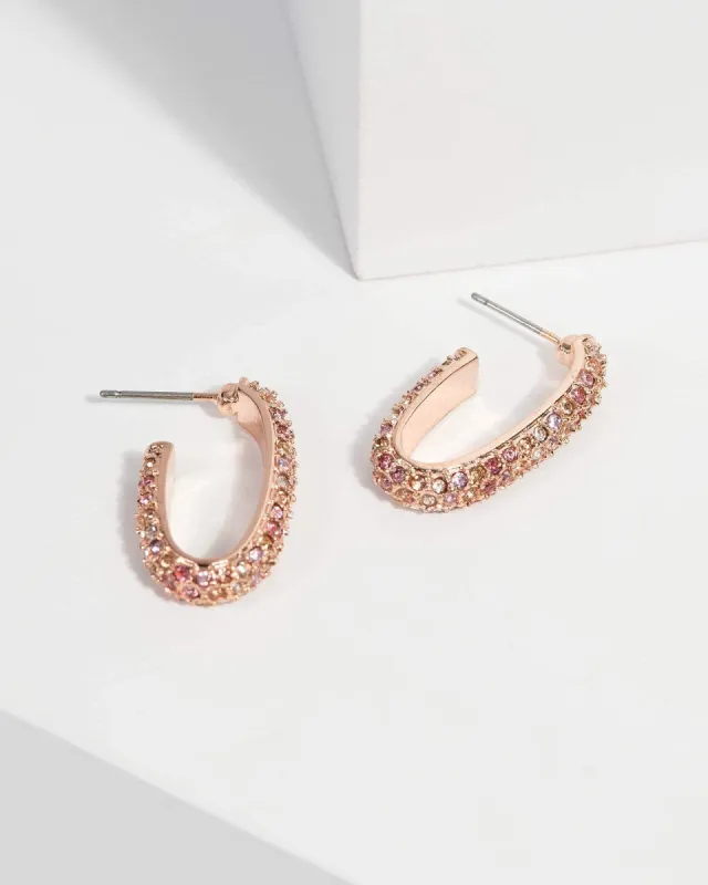 Rose Gold Pave Small Hoop Earrings sold by Collete Hayman