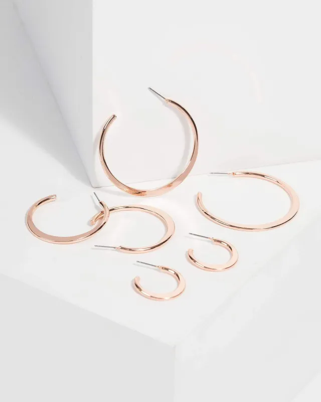 Rose Gold Multi Hoop Earring Set sold by Collete Hayman
