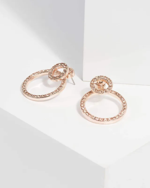 Crystal Pave Double Circle Stud Earrings sold by Collete Hayman