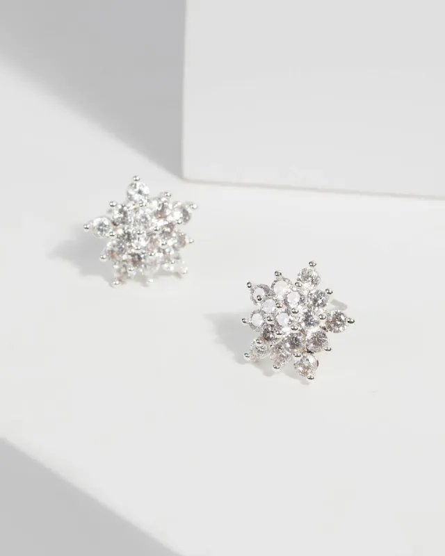 Cubic Zirconia Flower Stud Earrings sold by Collete Hayman
