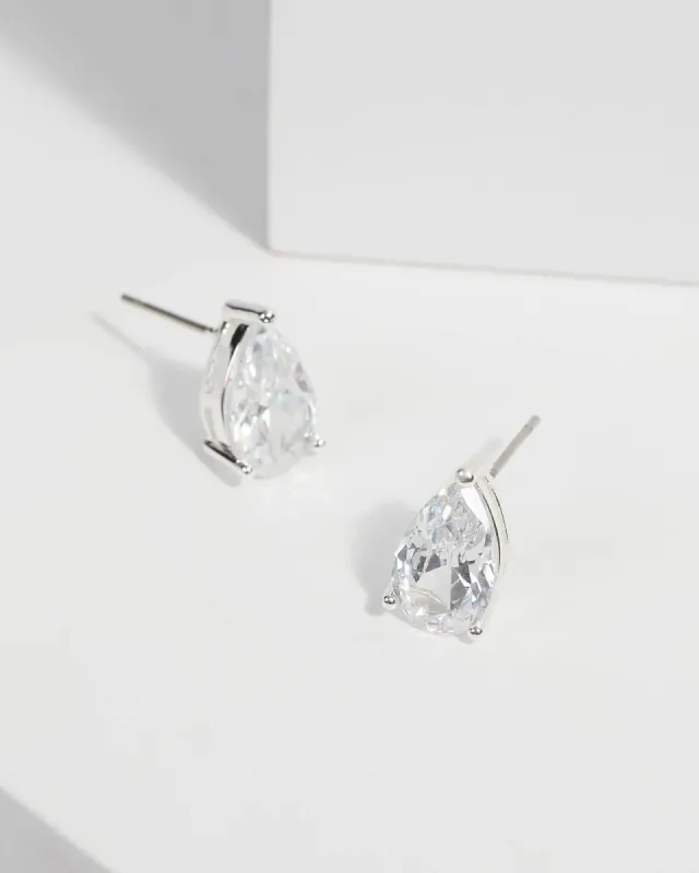 Cubic Zirconia Pear Stud Earrings sold by Collete Hayman