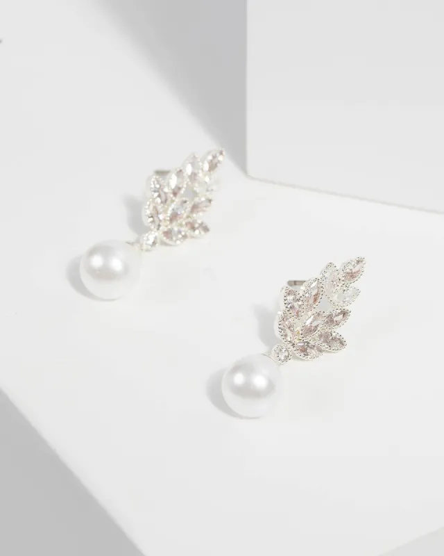 Cubic Zirconia Pearl Drop Earrings sold by Collete Hayman