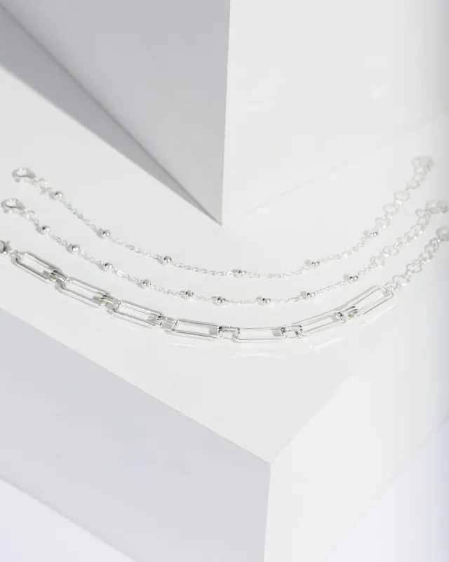 Silver Long Chain Mixed Bracelet Pack sold by Collete Hayman