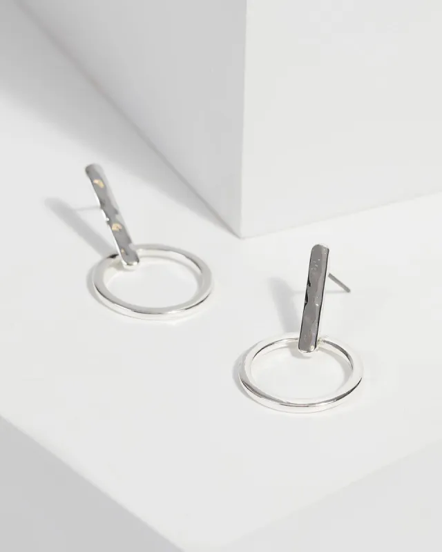 Silver Hoop Bar Drop Earrings sold by Collete Hayman