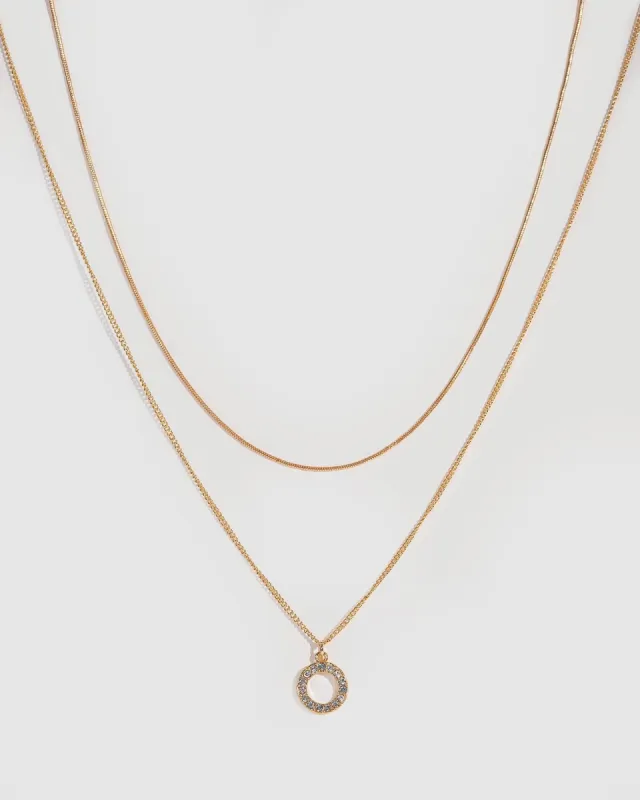 Gold Fine Double Row Halo Necklace sold by Collete Hayman