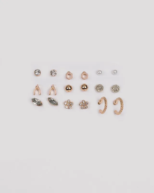 Gold Crystal Multi Earrings Pack sold by Collete Hayman