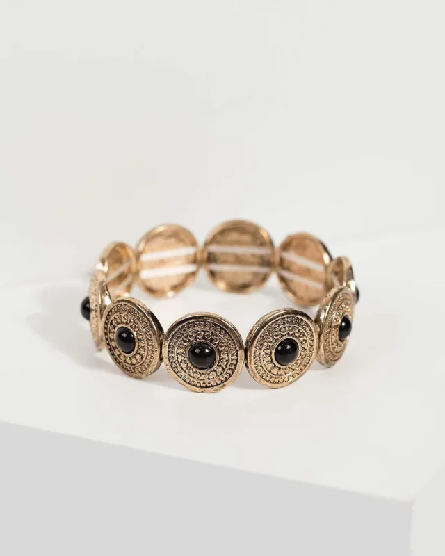 Gold Disc Stretch Bracelet sold by Collete Hayman