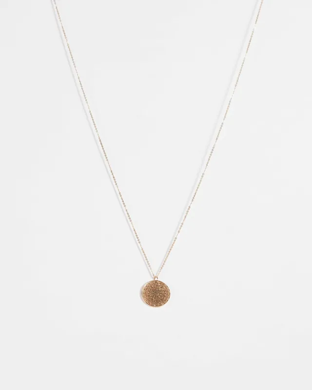 Gold Filigree Circle Pendant Necklace sold by Collete Hayman