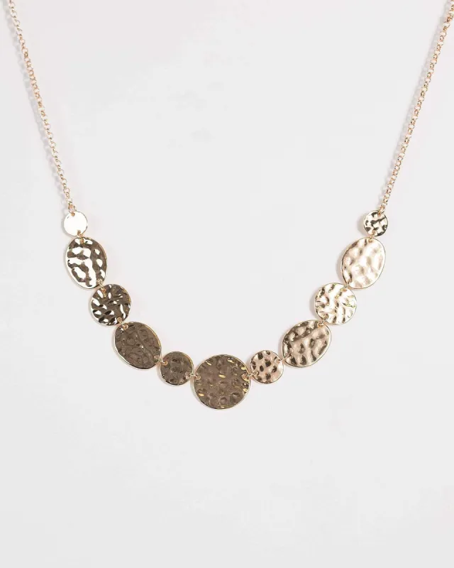 Gold Metal Disc Short Necklace sold by Collete Hayman