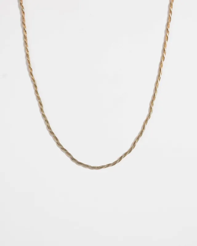 Gold Snake Chain Twist Necklace sold by Collete Hayman