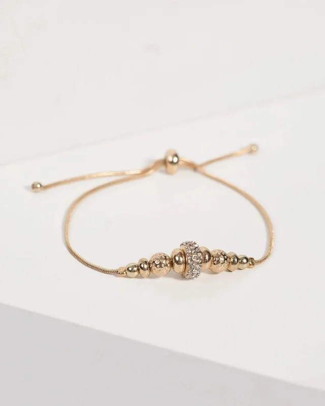 Gold Beaded Adjustable Bracelet sold by Collete Hayman