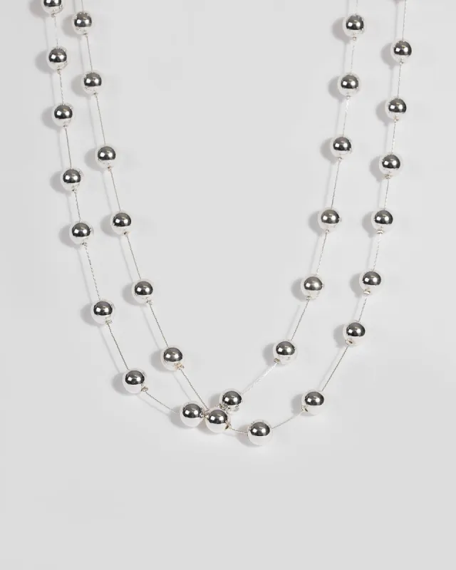 Silver Beaded Long Strand Necklace sold by Collete Hayman