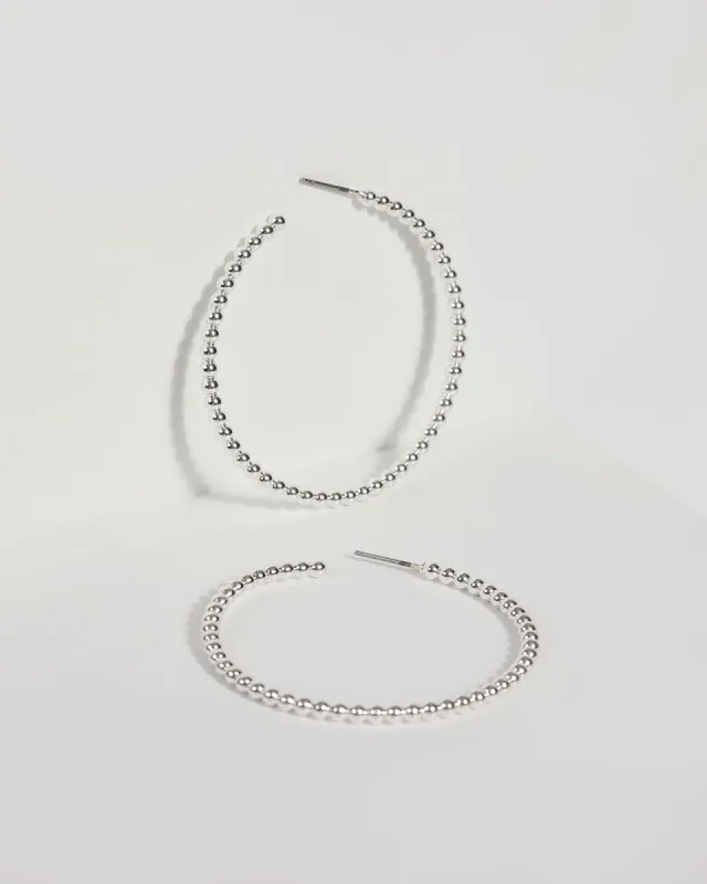 Silver Large Ball Hoop Earrings sold by Collete Hayman
