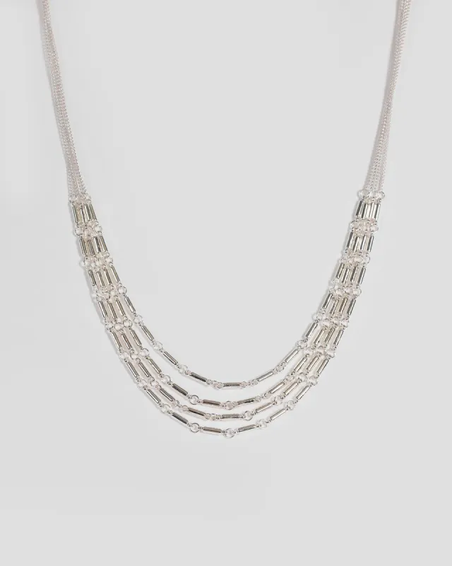 Silver Multi Layered Metal Necklace sold by Collete Hayman