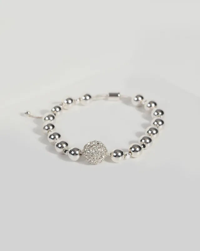 Silver Bead Chain Diamante Bracelet sold by Collete Hayman