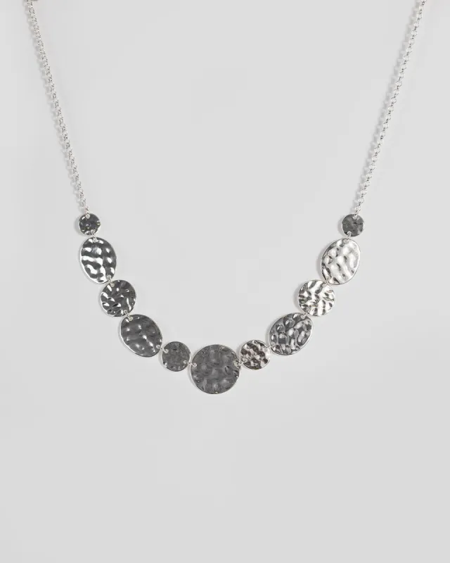 Silver Metal Disc Short Necklace sold by Collete Hayman
