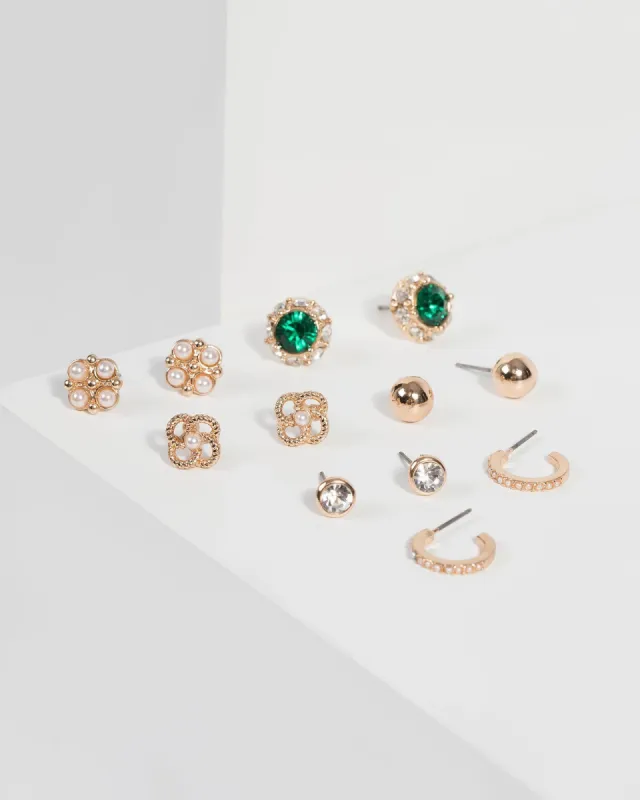 Emerald Royal Pearl Stud Earrings Set sold by Collete Hayman