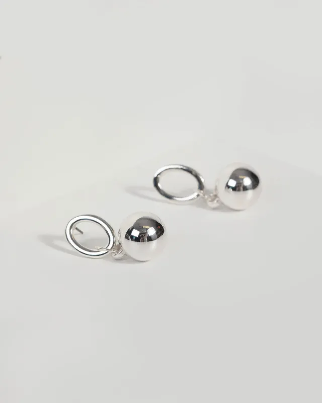 Silver Bead Oval Drop Earrings sold by Collete Hayman