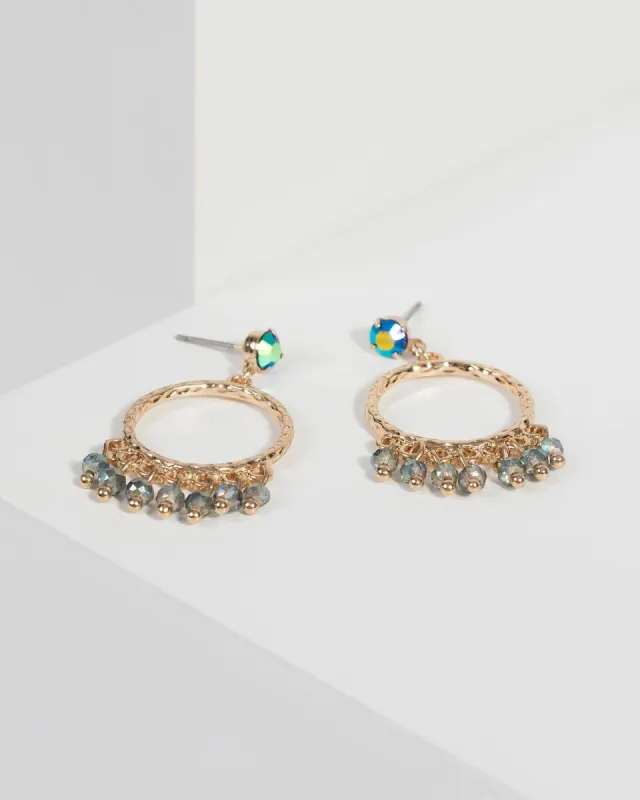 Green Circle Beaded Earrings sold by Collete Hayman