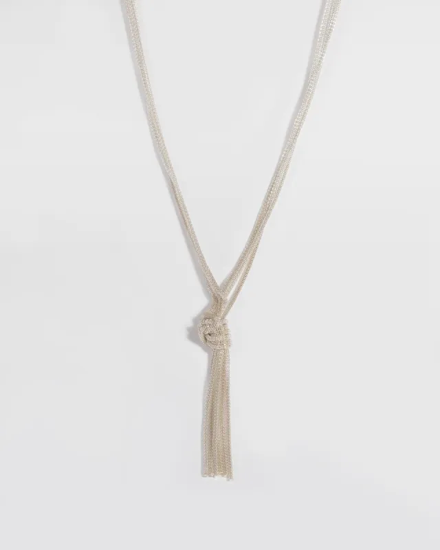 Silver Snake Chain Knot Necklace sold by Collete Hayman