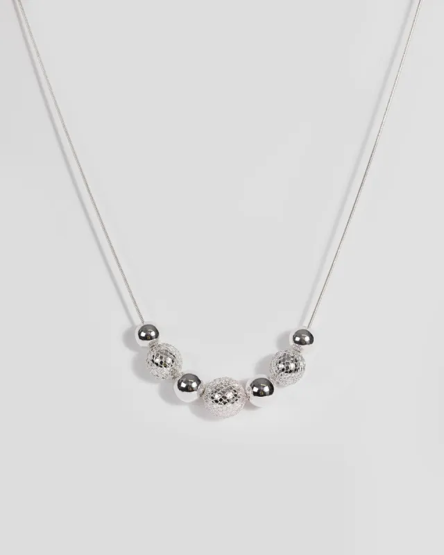 Silver Mesh Beaded Necklace sold by Collete Hayman