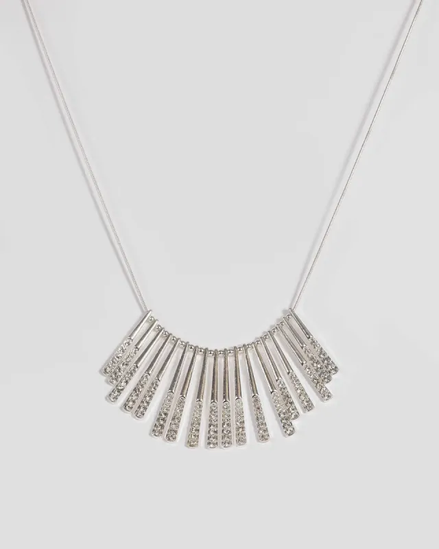 Silver Crystal Bar Necklace sold by Collete Hayman