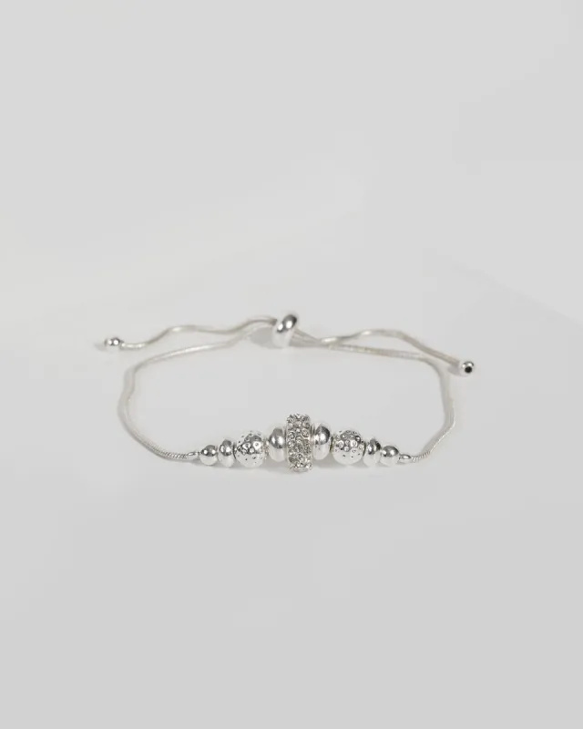 Silver Beaded Adjustable Bracelet sold by Collete Hayman
