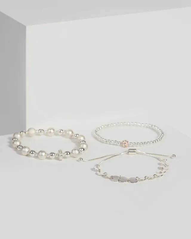 Silver Layered Beaded Bracelet sold by Collete Hayman