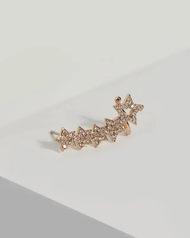 Gold Star Cubic Zirconia Ear Cuff sold by Collete Hayman
