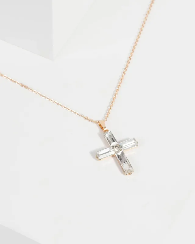 Gold Chunky Cross Necklace sold by Collete Hayman