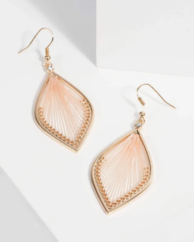 Nude Teardrop Thread Earring sold by Collete Hayman