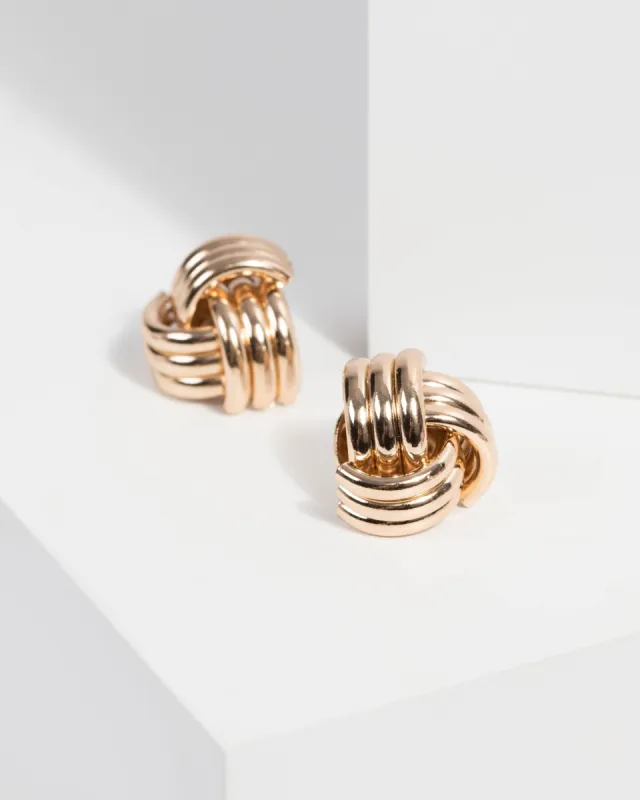 Gold Twisted Ball Stud Earrings sold by Collete Hayman