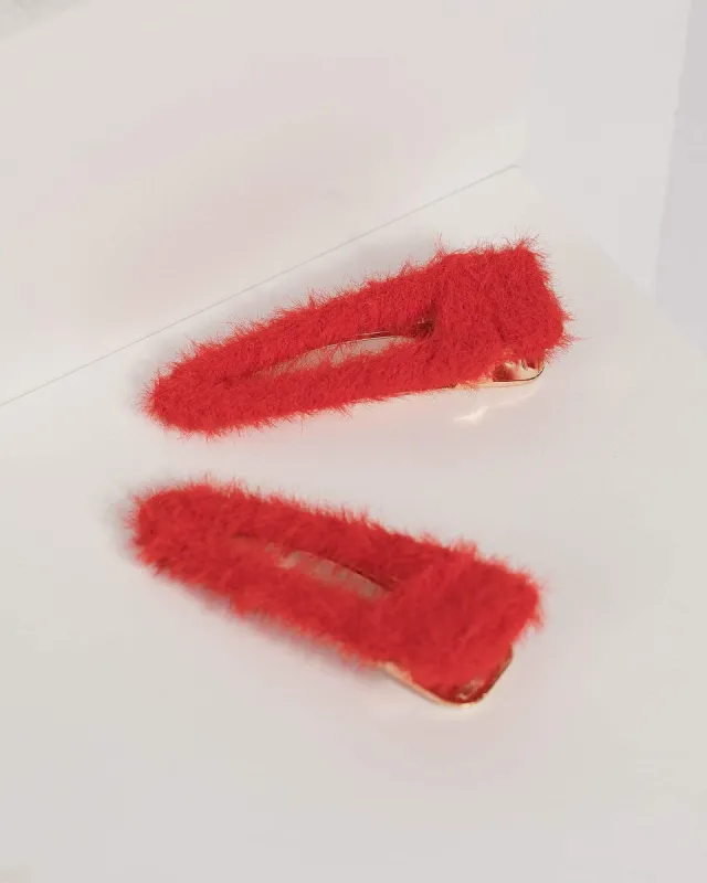 Red Fluffy Clips sold by Collete Hayman