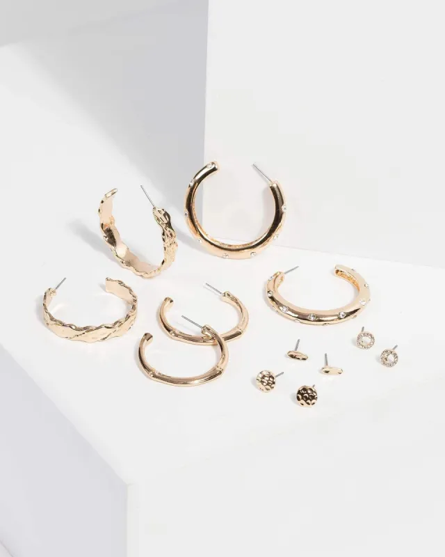 Gold Hoop Set with Stud Earrings sold by Collete Hayman