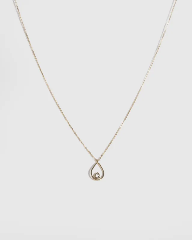 Gold Teardrop Crystal Necklace sold by Collete Hayman